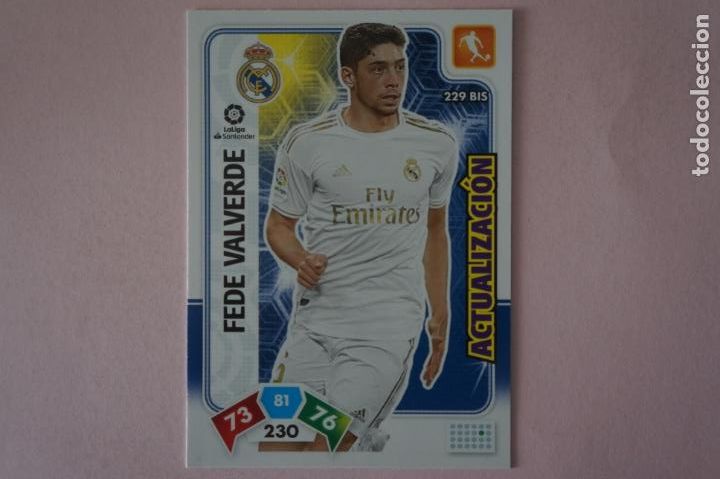 Cromos de F&uacute;tbol: CROMO CARD DE FUTBOL FEDE VALVERDE DEL REAL MADRID C.F. N&ordm; 229 BIS LIGA ADRENALYN XL 2019-2020/19-20