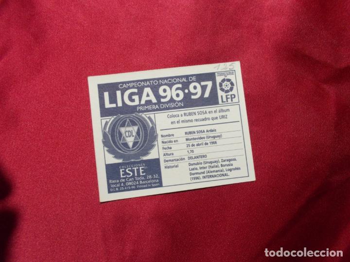 Cromos de f&uacute;tbol: RUBEN SOSA. C.D LOGRO&Ntilde;ESA. EDICIONES ESTE 96-97. NUNCA PEGADO - Foto 2