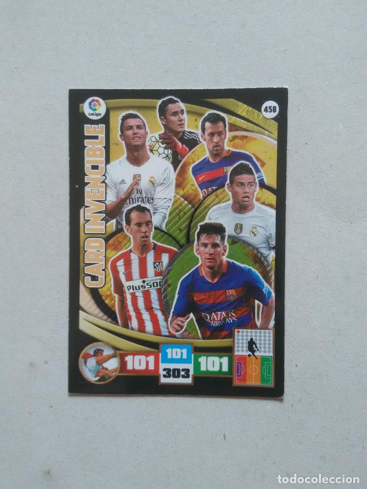 Cromos de F&uacute;tbol: N&ordm; 458 CARD INVENCIBLE LEO MESSI CRISTIANO GODIN CROMO F&Uacute;TBOL LIGA 15-16 ADRENALYN PANINI 2015-2016
