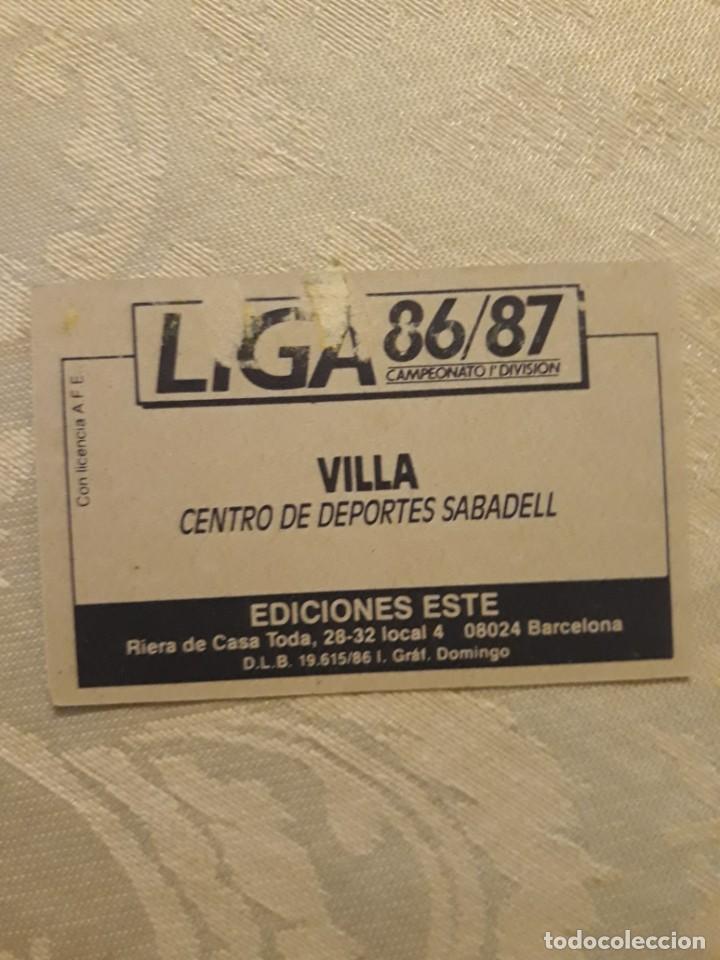 Cromos de f&uacute;tbol: BAJA VILLA - SABADELL ESTE 86-87 - Foto 2