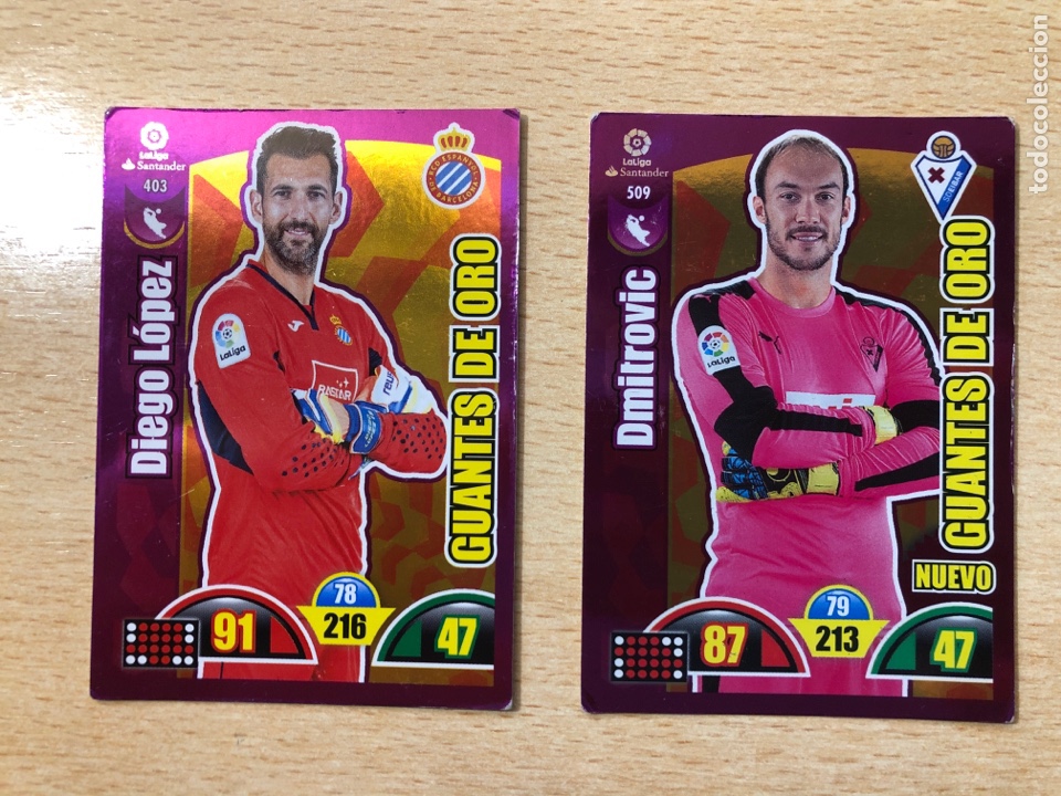 Fu&szlig;ball-Sticker: Lote de 2 fichas Adrenalyn 2017-18 Guantes de oro