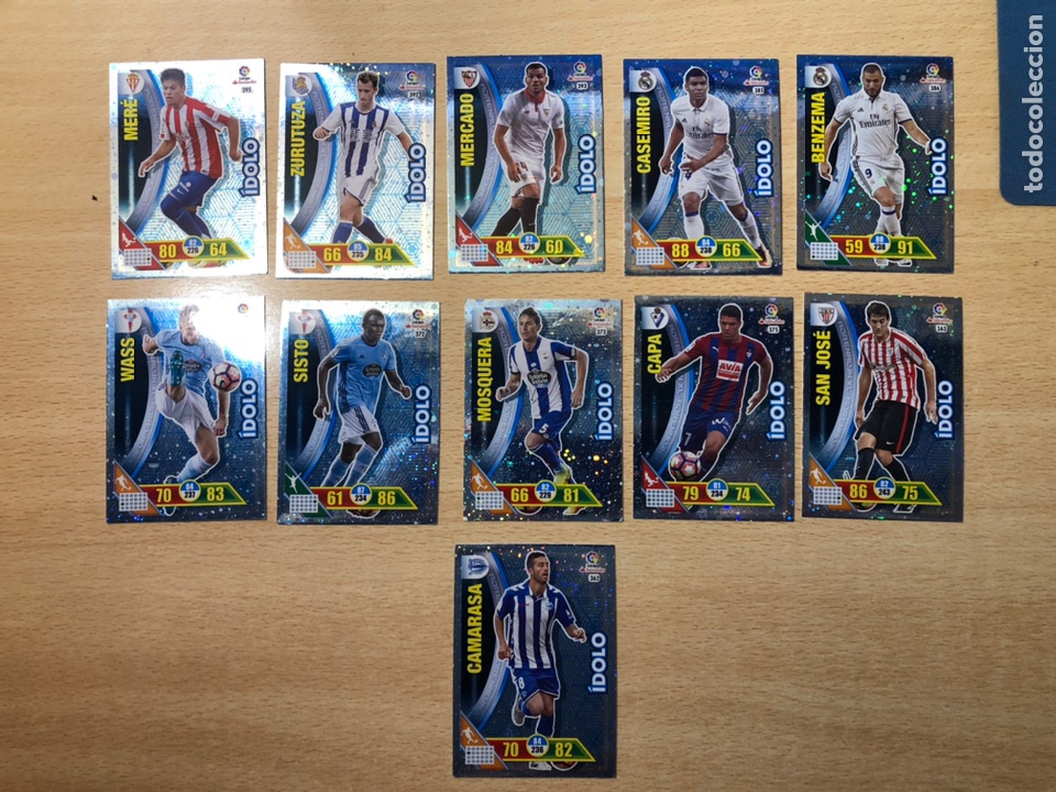Cromos de Futebol: Lote de 11 cards &iacute;dolo adrenalyn 2016-17