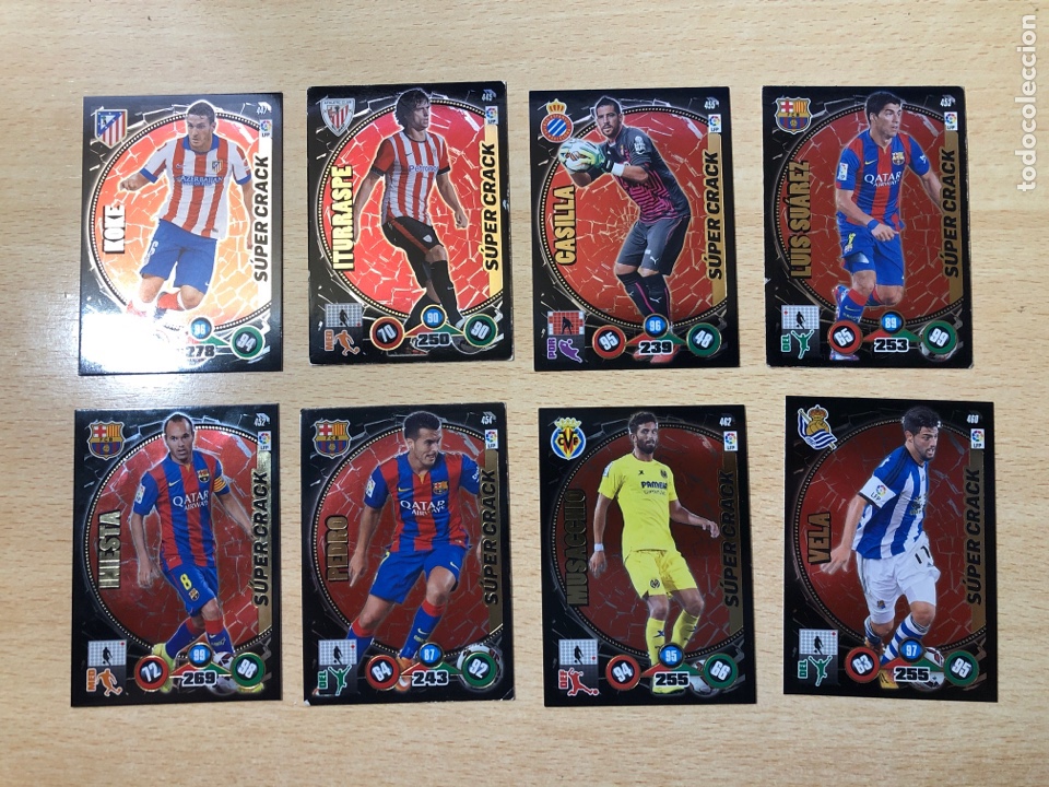 Cromos de Futebol: Lote de 8 fichas s&uacute;per Crack adrenalyn 2014-15