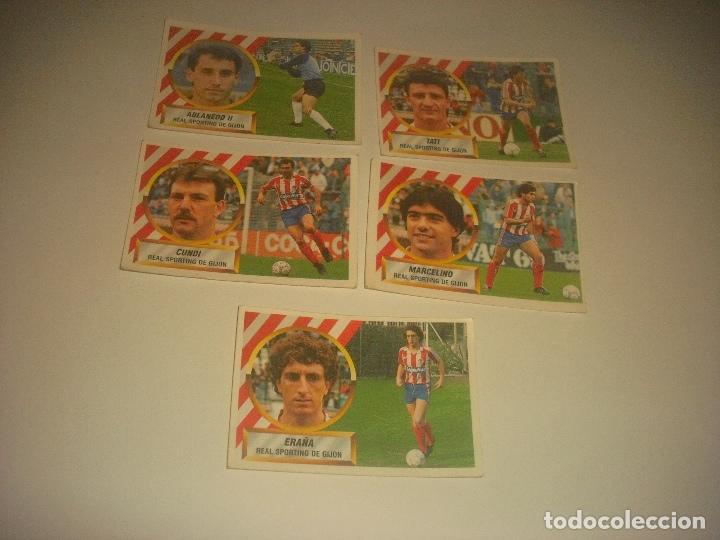 Figurine di Calcio: LIGA 88/ 89 , LOTE DE 5 CROMOS DEL GIJON. SIN PEGAR.