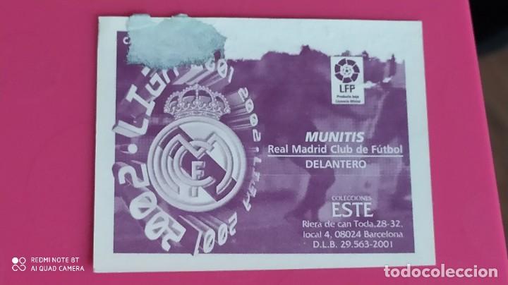Cromos de f&uacute;tbol: MUNITIS REAL MADRID ESTE 01 02 2001 2002 - Foto 2