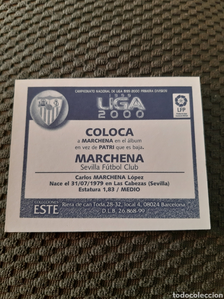 Cromos de f&uacute;tbol: EDICIONES ESTE 99 00 MARCHENA SEVILLA COLOCA NUEVO - Foto 2