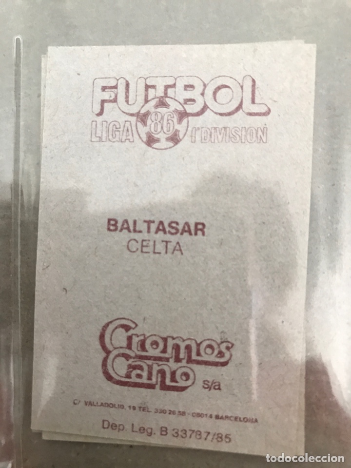 Cromos de f&uacute;tbol: Cromos Cano 85/86 Baltasar Celta. Nuevo - Foto 2