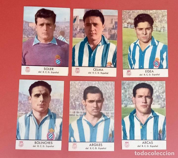 Cromos de F&uacute;tbol: 6 CROMOS R.C.D. ESPA&Ntilde;OL CASTELLBLANCH - MUY BUEN ESTADO