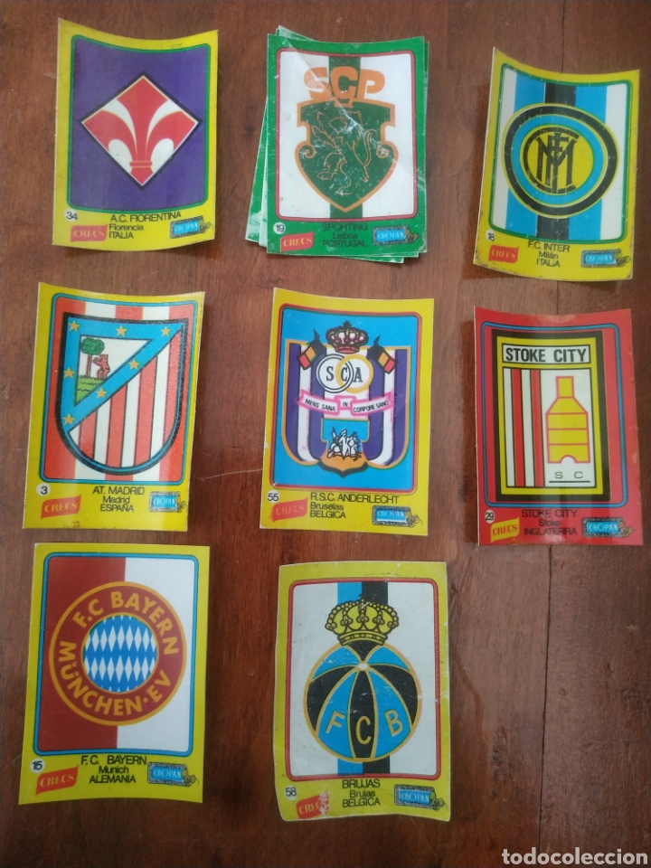 Cromos de F&uacute;tbol: 8 CROMOS ESCUDOS EQUIPOS FUTBOL CROPAN