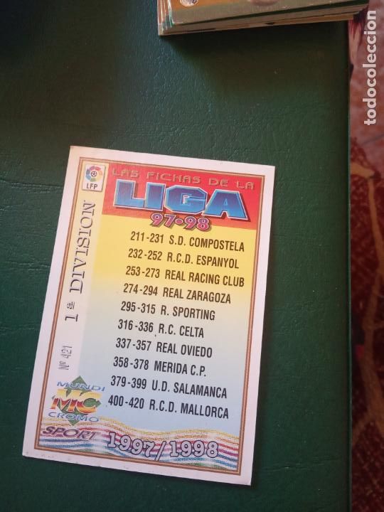 Football Stickers: INDICIE MUNDICROMO 1997 1998 CROMO FUTBOL LIGA 97 98 SIN PEGAR RF0 421