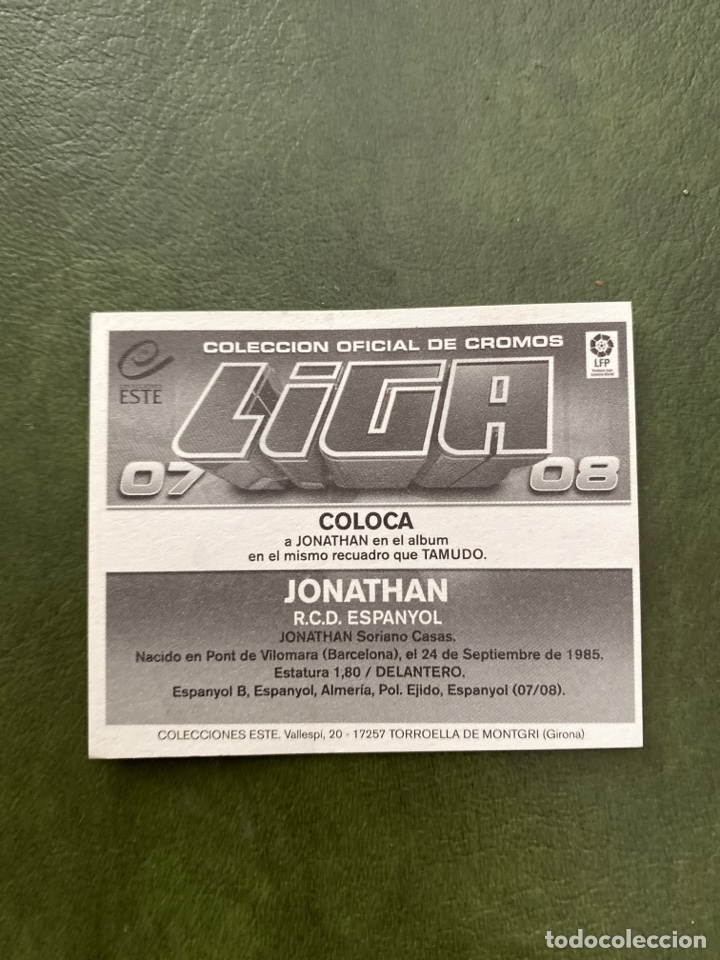 Cromos de f&uacute;tbol: CROMO LIGA ESTE 07-08 COLOCA JONATHAN - Foto 2