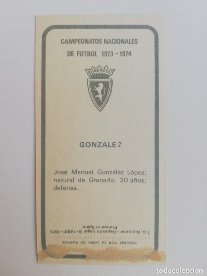Cromos de f&uacute;tbol: Gonz&aacute;lez Zaragoza 73-74 - Foto 2