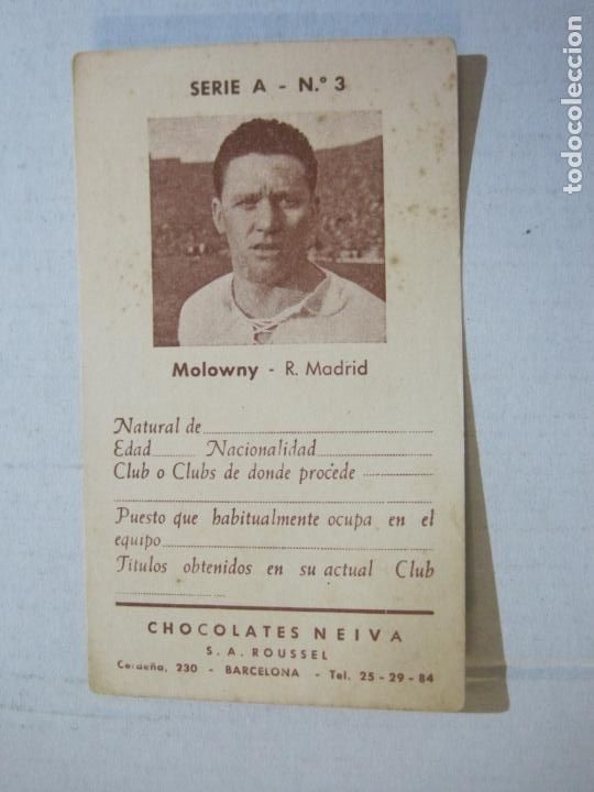 Cromos de F&uacute;tbol: MOLOWNY-REAL MADRID-SERIE A N&ordm; 3-CHOCOLATES NEIVA-CROMO FUTBOL-VER FOTOS-(73.576)