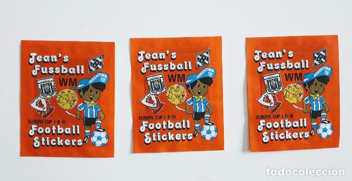 Fu&szlig;ball-Sticker: Lote de 3 sobres sin abrir Panini Jean&acute;s Fussball Argentina 78 - cromos de f&uacute;tbol