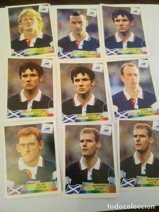 Fu&szlig;ball-Sticker: Lote de 9 cromos France 98 Panini 36 37 39 42 44 46 Mundial Francia Escocia