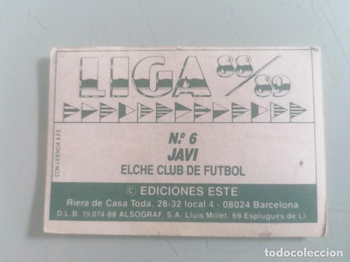 Cromos de f&uacute;tbol: ESTE 88 89 JAVI TRASERA # SIN PEGAR - Foto 1