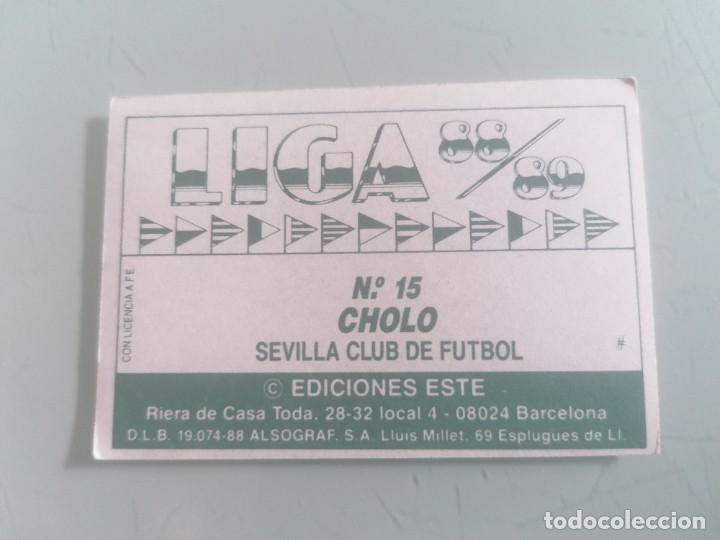 Cromos de f&uacute;tbol: ESTE 88 89 CHOLO TRASERA # SIN PEGAR - Foto 1
