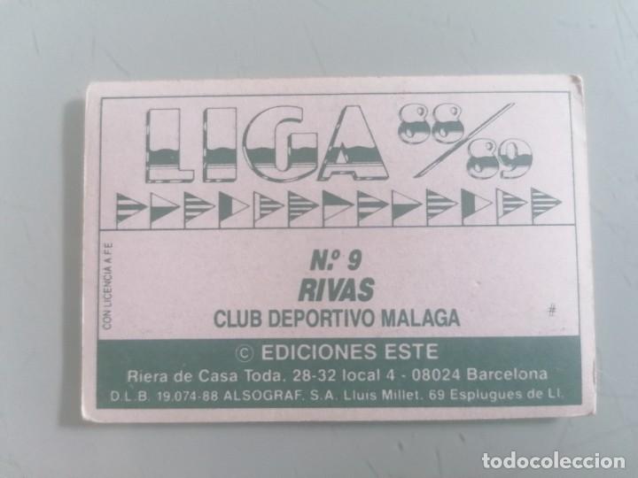 Cromos de f&uacute;tbol: ESTE 88 89 RIVAS TRASERA # SIN PEGAR - Foto 1