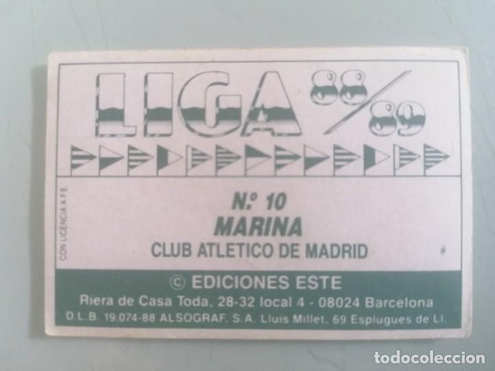 Cromos de Futebol: ESTE 88 89 MARINA TRASERA # SIN PEGAR