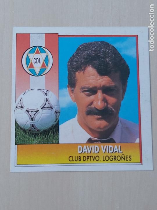 Cromos de f&uacute;tbol: ESTE 92 93 DAVID VIDAL - LOGRO&Ntilde;ES - CROMO RECUPERADO - Foto 1