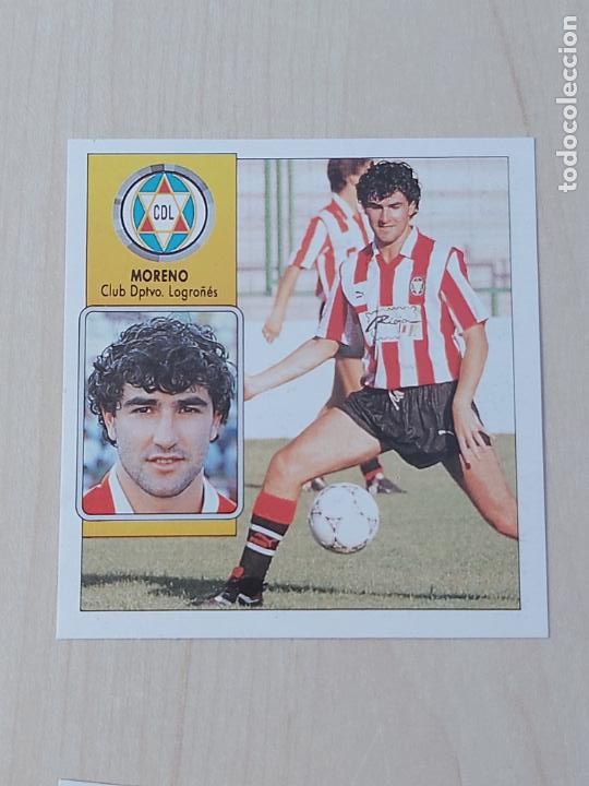 Cromos de f&uacute;tbol: ESTE 92 93 MORENO - LOGRO&Ntilde;ES - CROMO RECUPERADO - Foto 1