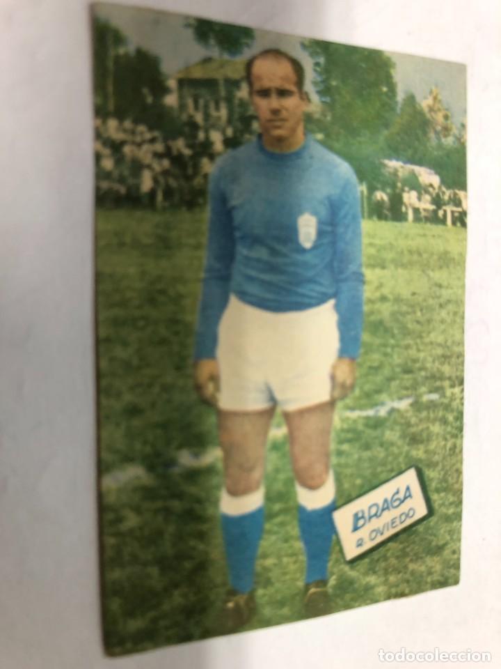 Football Stickers: CROMO FUTBOL EDITORIAL FHER 1960 R.OVIEDO BRAGA DESPEGADO