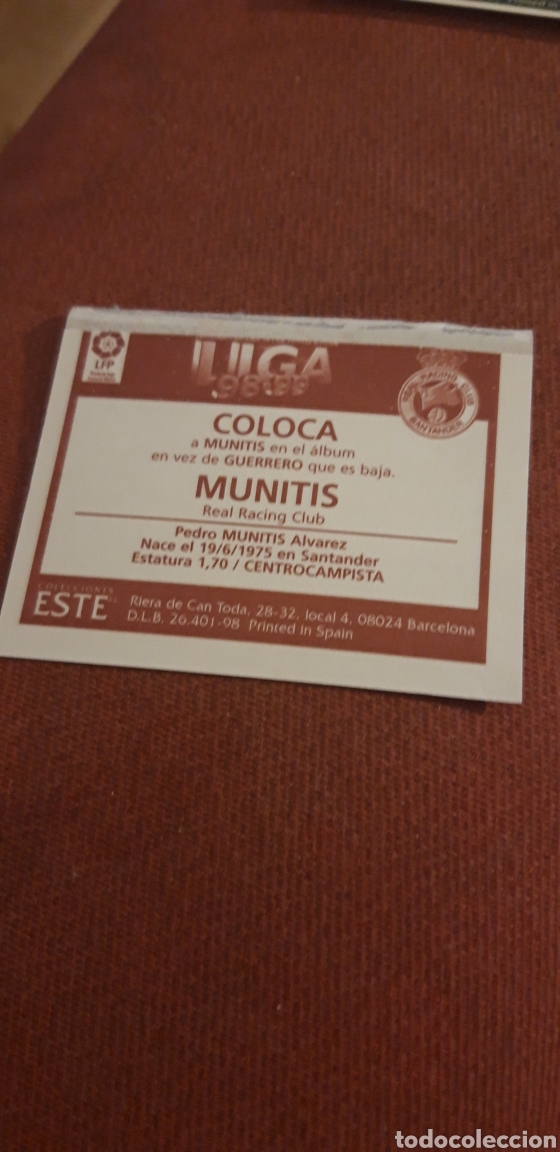 Cromos de f&uacute;tbol: Munitis ventanilla este 98 99 1998 1999 ventanilla - Foto 2
