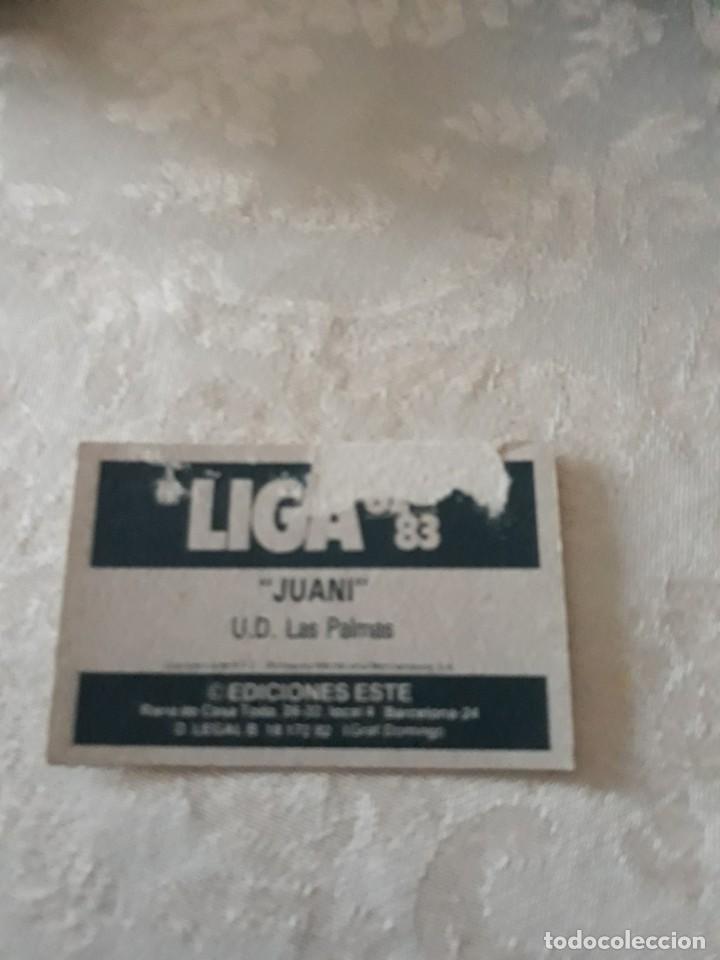 Cromos de f&uacute;tbol: JUANI UD LAS PALMAS EDICIONES ESTE 82-83 - Foto 2
