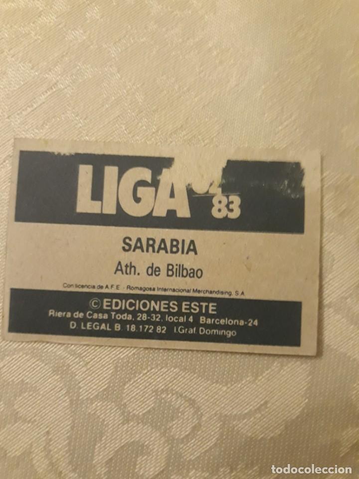 Cromos de f&uacute;tbol: SARABIA ATH. BILBAO EDICIONES ESTE 82-83 - Foto 2