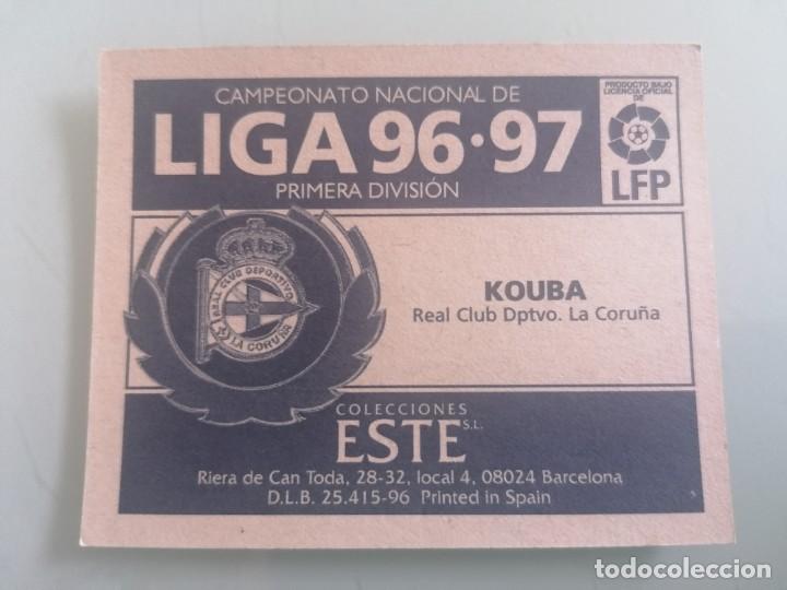 Cromos de f&uacute;tbol: ESTE 96 97 KOUBA ERROR DE IMPRESI&Oacute;N SIN PEGAR - Foto 3