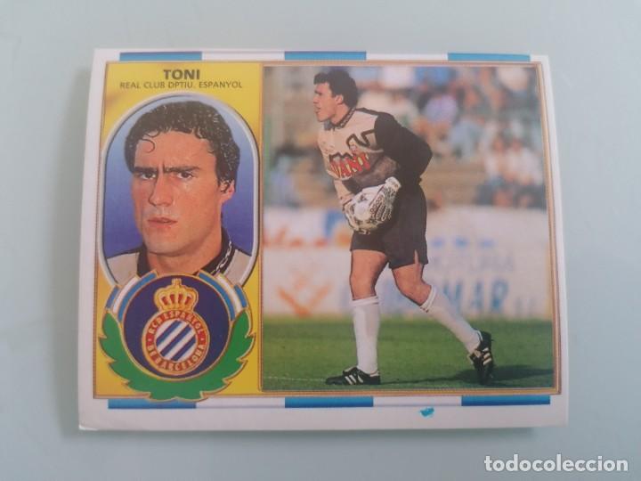 Cromos de f&uacute;tbol: ESTE 96 97 TONI ERROR IMPRESI&Oacute;N SIN PEGAR - Foto 1