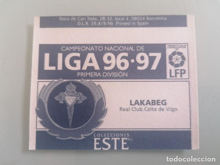 Cromos de f&uacute;tbol: ESTE 96 97 LAKABEG ERROR DE CORTE SIN PEGAR - Foto 2