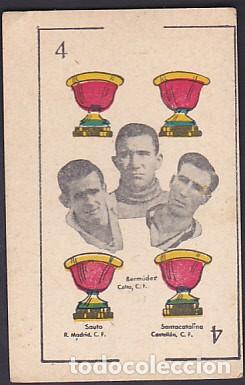Football Stickers: CROMO CARTA BARAJA DEPORTIVA 4 COPAS