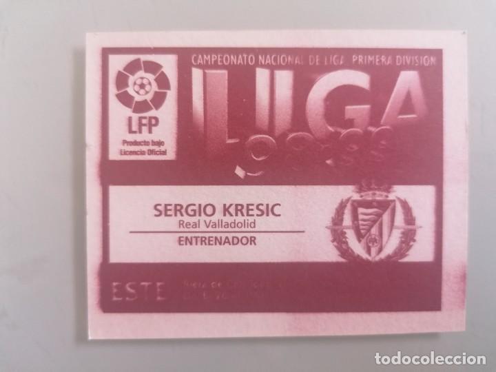 Cromos de f&uacute;tbol: ESTE 98 99 SERGIO KRESIC ERROR IMPRESI&Oacute;N TRASERA SIN PEGAR - Foto 1