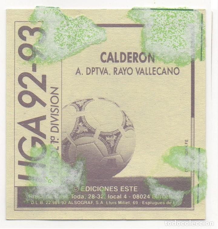 Cromos de f&uacute;tbol: ESTE 92-93 CALDER&Oacute;N. RECUPERADO. - Foto 2