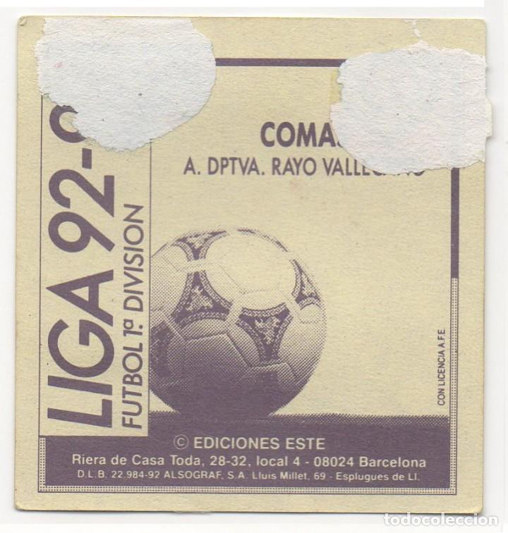 Cromos de f&uacute;tbol: ESTE 92-93 COMAS. RECUPERADO. - Foto 2