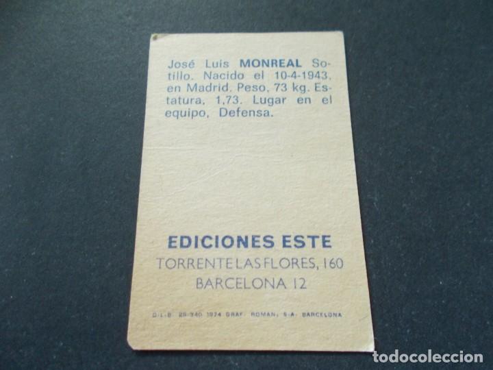 Cromos de f&uacute;tbol: ESTE 74-75 MONREAL MALAGA SIN PEGAR - Foto 2