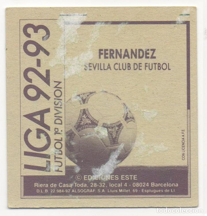 Cromos de f&uacute;tbol: ESTE 92-93 FERN&Aacute;NDEZ. RECUPERADO. - Foto 2