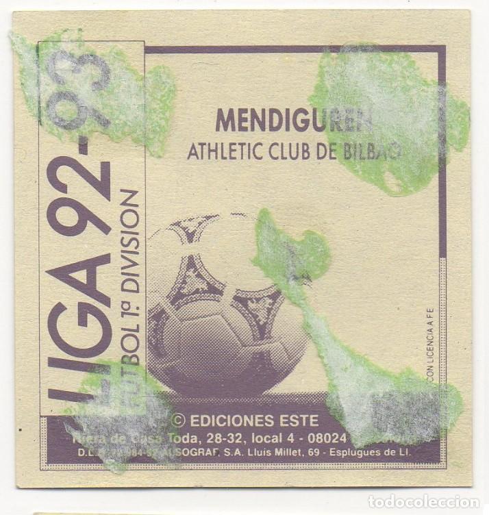 Cromos de f&uacute;tbol: ESTE 92-93 MENDIGUREN. RECUPERADO. - Foto 2