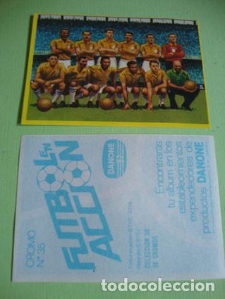 Cromos de F&uacute;tbol: CROMO ALBUM FUTBOL EN ACCION DE DANONE NUMERO 35 SELECCION BRASIL PELE (NUEVO)