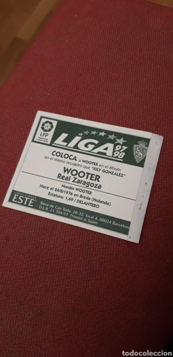 Cromos de f&uacute;tbol: Wooter Zaragoza este 97 98 1997 1998 ventanilla - Foto 2