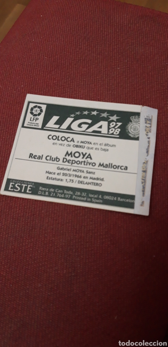 Cromos de f&uacute;tbol: Moya Mallorca este 97 98 1997 1998 ventanilla - Foto 2