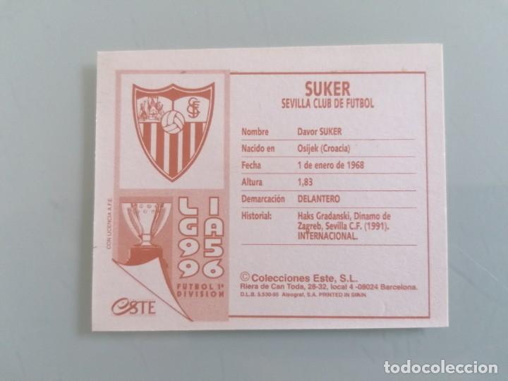 Cromos de f&uacute;tbol: ESTE 95 96 SUKER ERROR DE CORTE - Foto 2