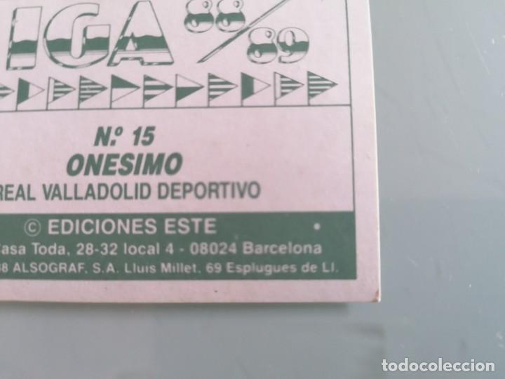 Cromos de f&uacute;tbol: ESTE 88 89 ON&Eacute;SIMO DOS VERSIONES TRASERA Y ERROR DE CORTE EN UNO SIN PEGAR - Foto 2