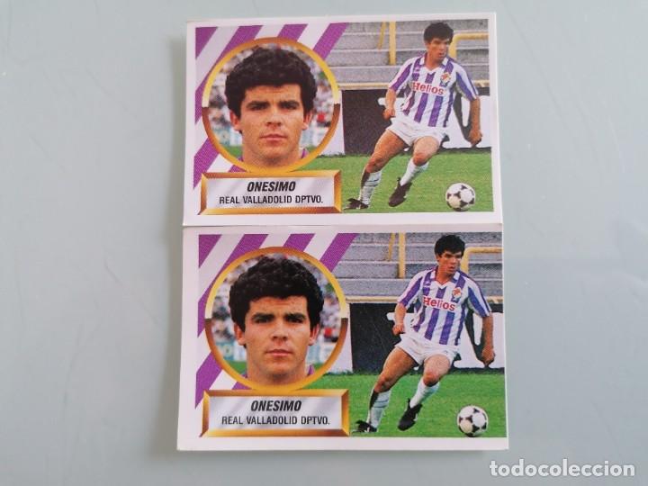 Cromos de f&uacute;tbol: ESTE 88 89 ON&Eacute;SIMO DOS VERSIONES TRASERA Y ERROR DE CORTE EN UNO SIN PEGAR - Foto 3