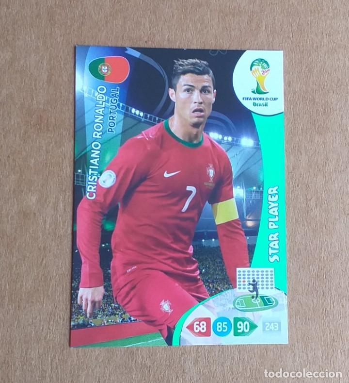 Cartes &agrave; collectionner de Football: Cromo de C.Ronaldo STAR PLAYER Adrenalyn XL FIFA WORLD CUP BRASIL 2014 de Panini. Estado notable.