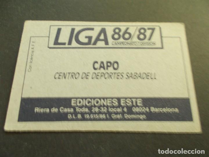 Cromos de f&uacute;tbol: ESTE 86-87 CAPO SABADELL SIN PEGAR - Foto 2