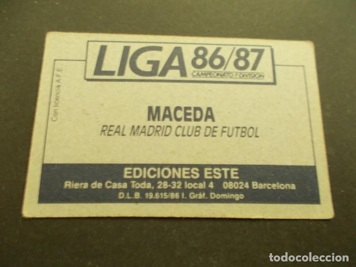 Cromos de f&uacute;tbol: ESTE 86-87 MACEDA SIN PEGAR - Foto 2