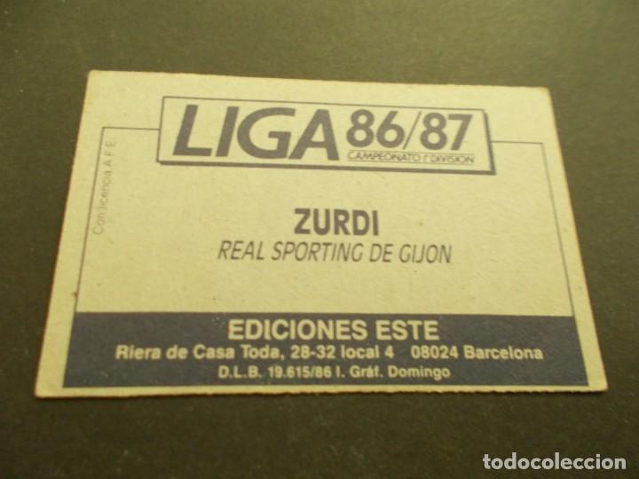 Cromos de f&uacute;tbol: ESTE 86-87 ZURDI SPORTING SIN PEGAR - Foto 2