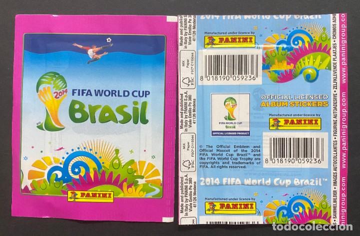Cromos de F&uacute;tbol: SOBRE DE CROMOS SIN ABRIR MUNDIAL BRASIL 2014 VERSION ASIA BORDE ROSA PANINI